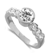 0.87 Ct. Twt. Diamond Engagement Ring in 18k White Gold